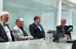 From left: Prof. A. Kopustinskas, prof. A. Luko&scaron;evičius, prof. V. Marozas, prof. A. Kri&scaron;čiukaitis